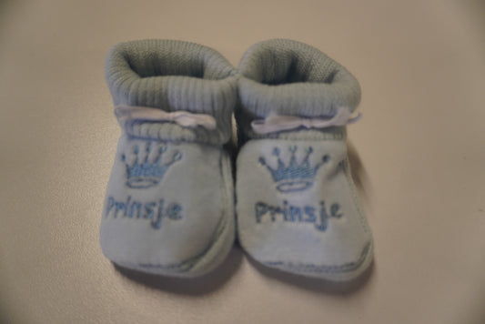 Baby slofje - Prinsje/Prinsesje - Blauw/Roze