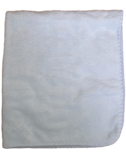 Deken 80x90cm - licht blauw - licht roze - wit