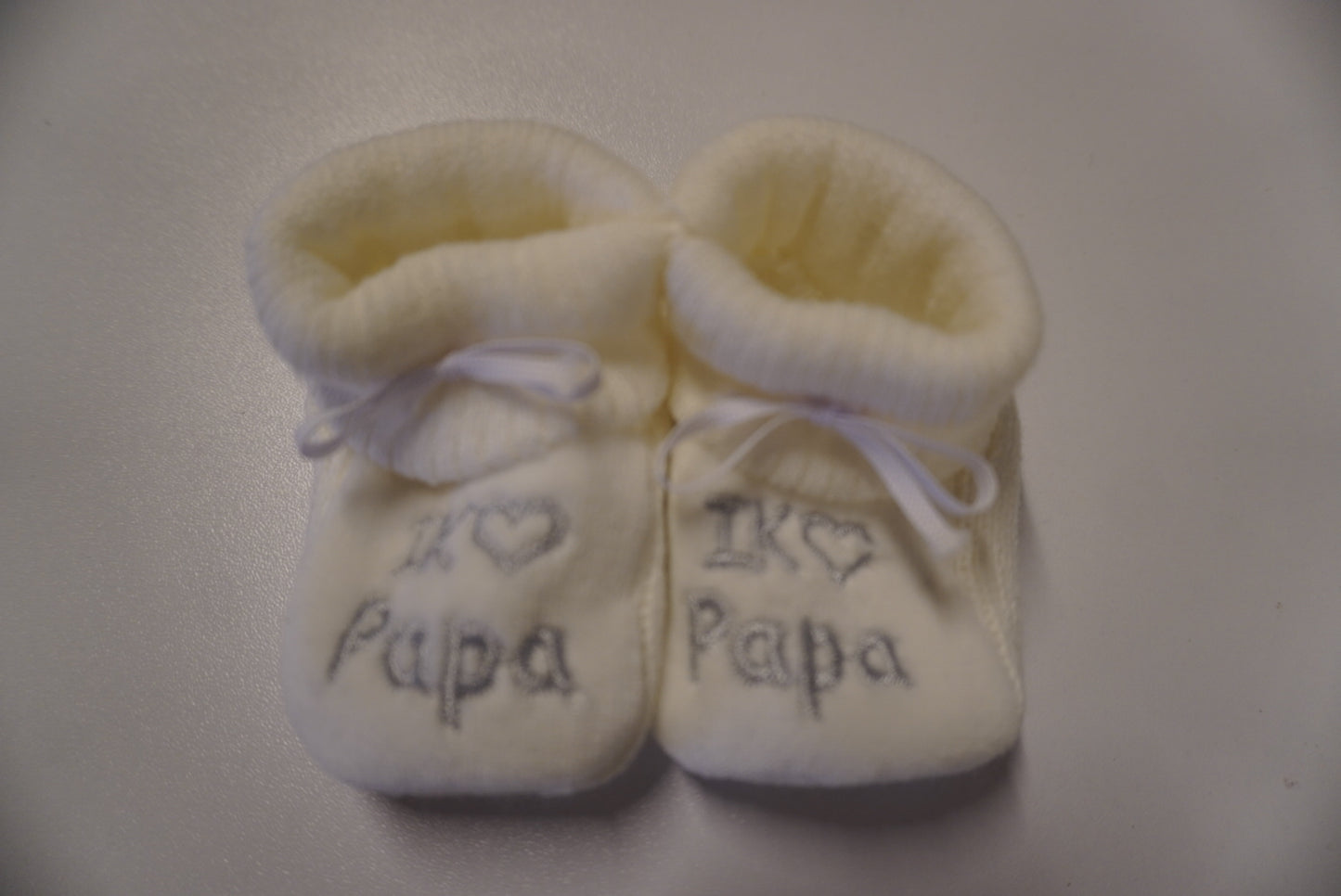 Slofjes WIT - I Love Papa/Mama