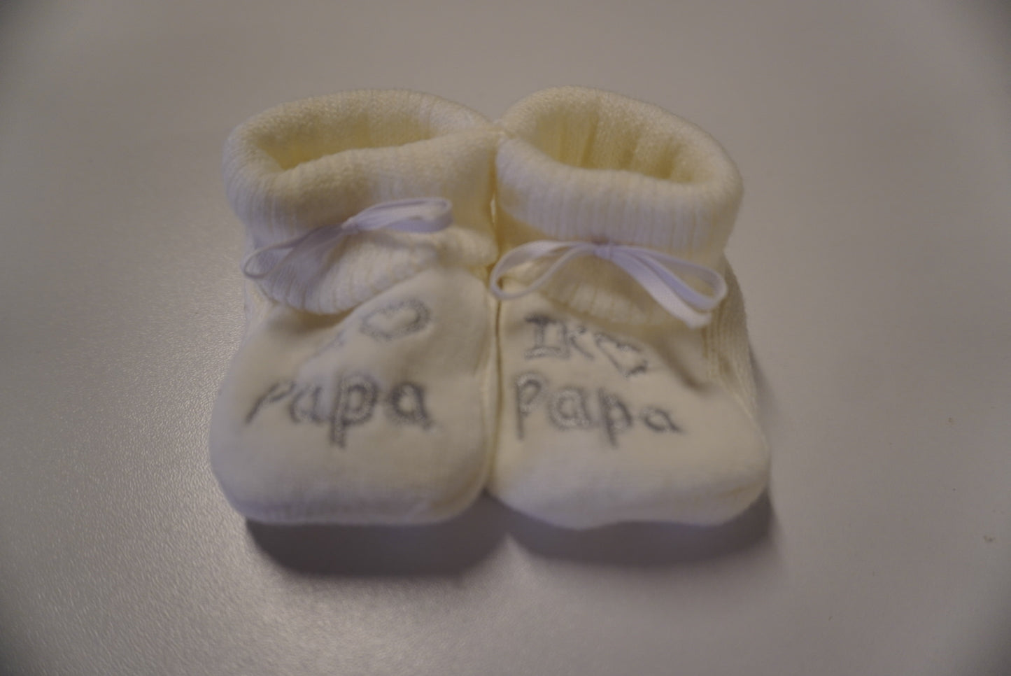 Slofjes WIT - I Love Papa/Mama