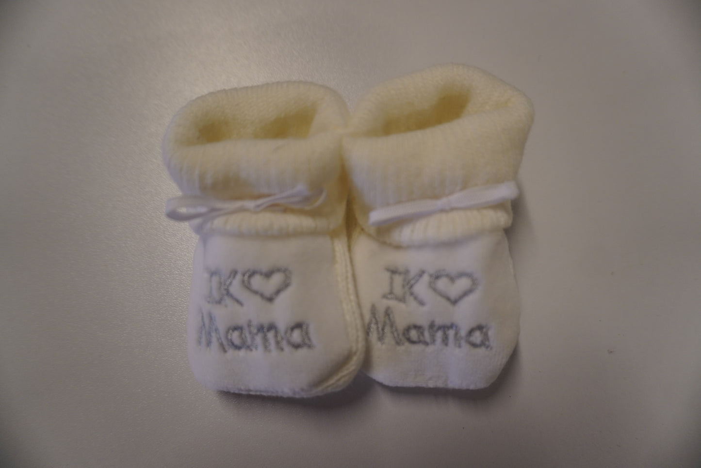 Slofjes WIT - I Love Papa/Mama