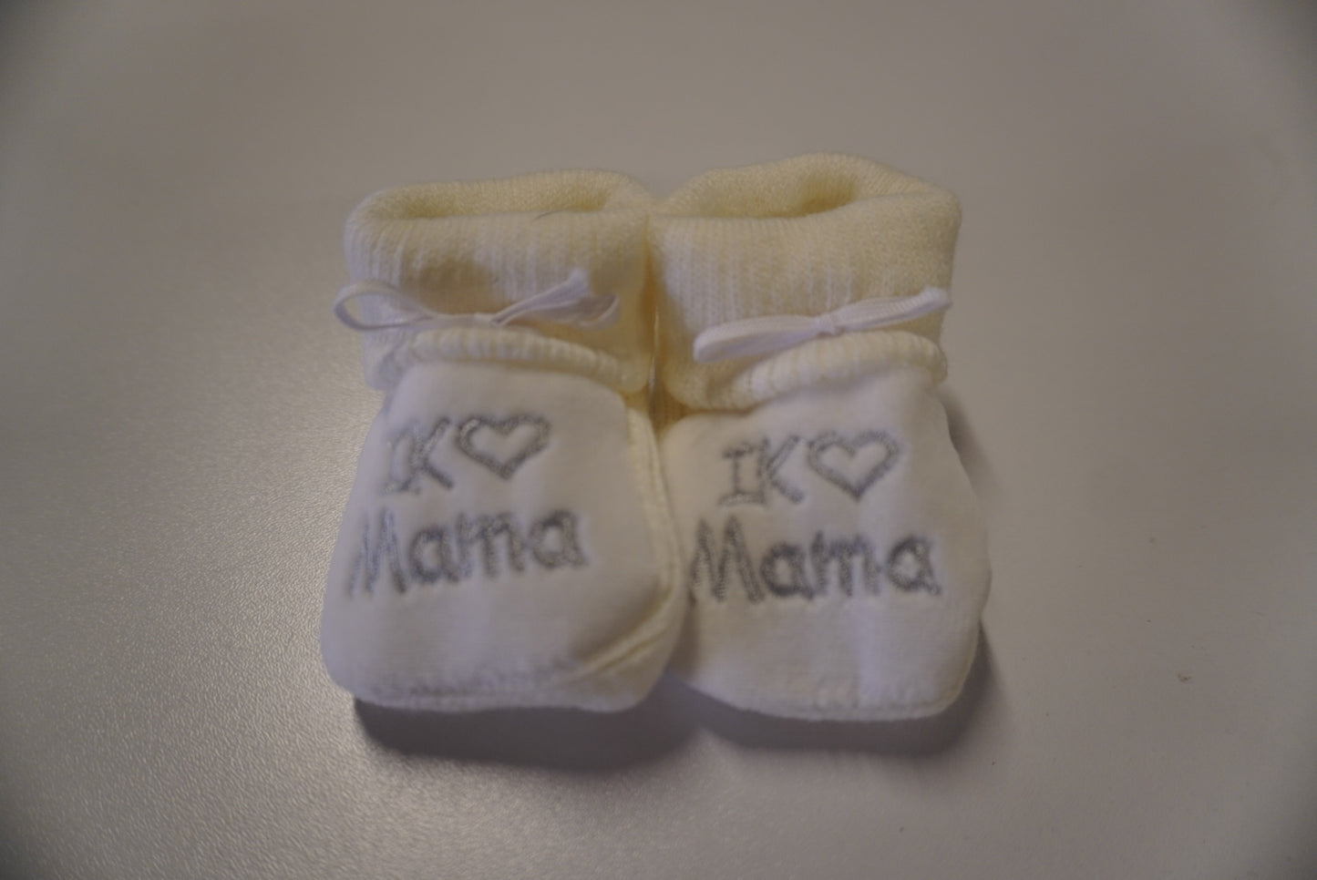 Slofjes WIT - I Love Papa/Mama