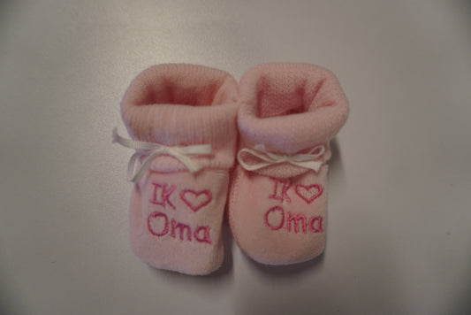 Slofjes Roze/Blauw - I Love Opa/Oma