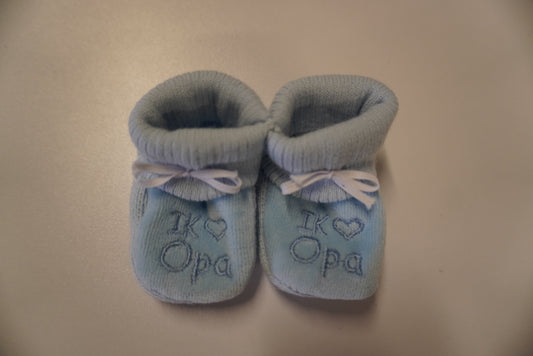 Slofjes Roze/Blauw - I Love Opa/Oma