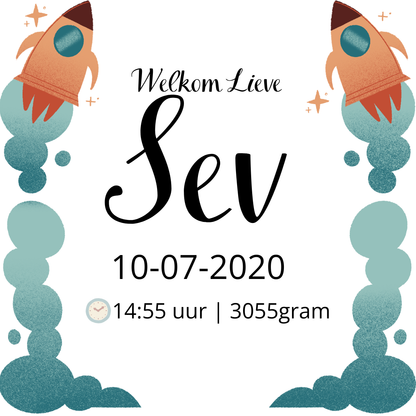 Gepersonaliseerd geboortetegeltje - Ruimte