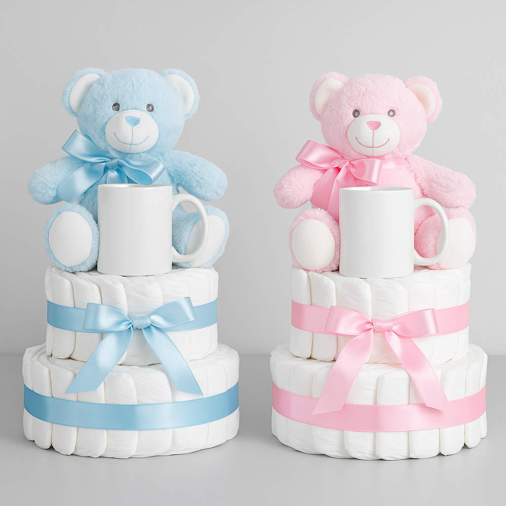 Luiertaart - Blauw - Roze