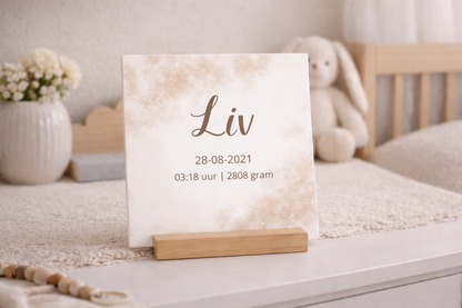 Gepersonaliseerd geboortetegeltje - Minimal