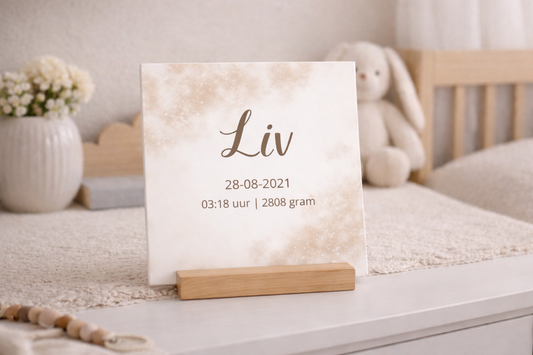 Gepersonaliseerd geboortetegeltje - Minimal